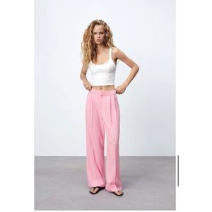 Zara pink linen pants